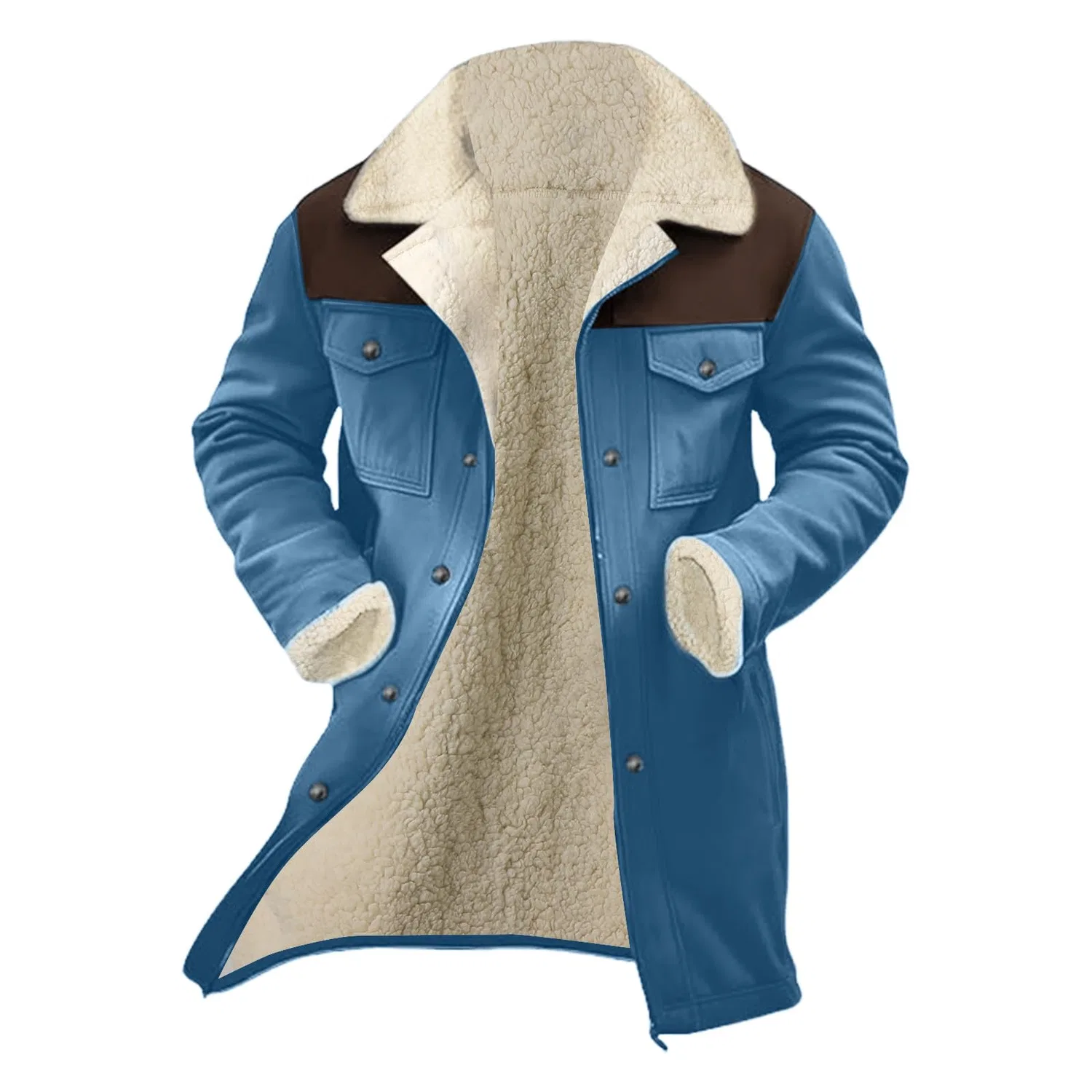 Мужская куртка с принтом Vintage Winter Stylish Jackets, blue — фото 4