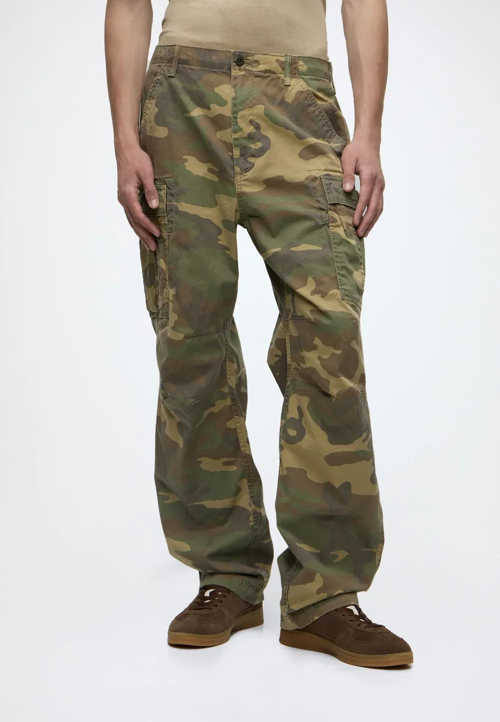 Свободные брюки-карго Gap, Green Camo