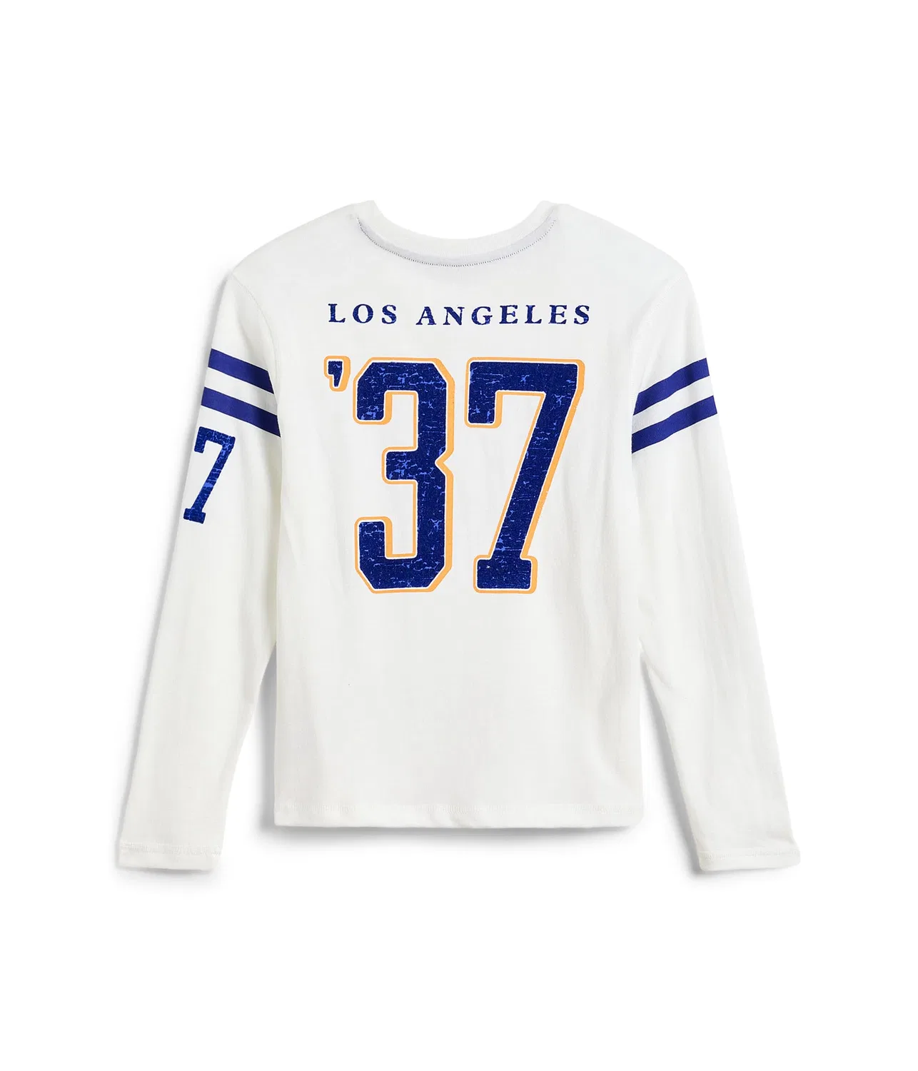 Футболка с длинными рукавами в полоску с символикой команды NFL Los Angeles Rams (для маленьких и больших детей) Junk Food Clothing Kids, Vintage White — фото 2