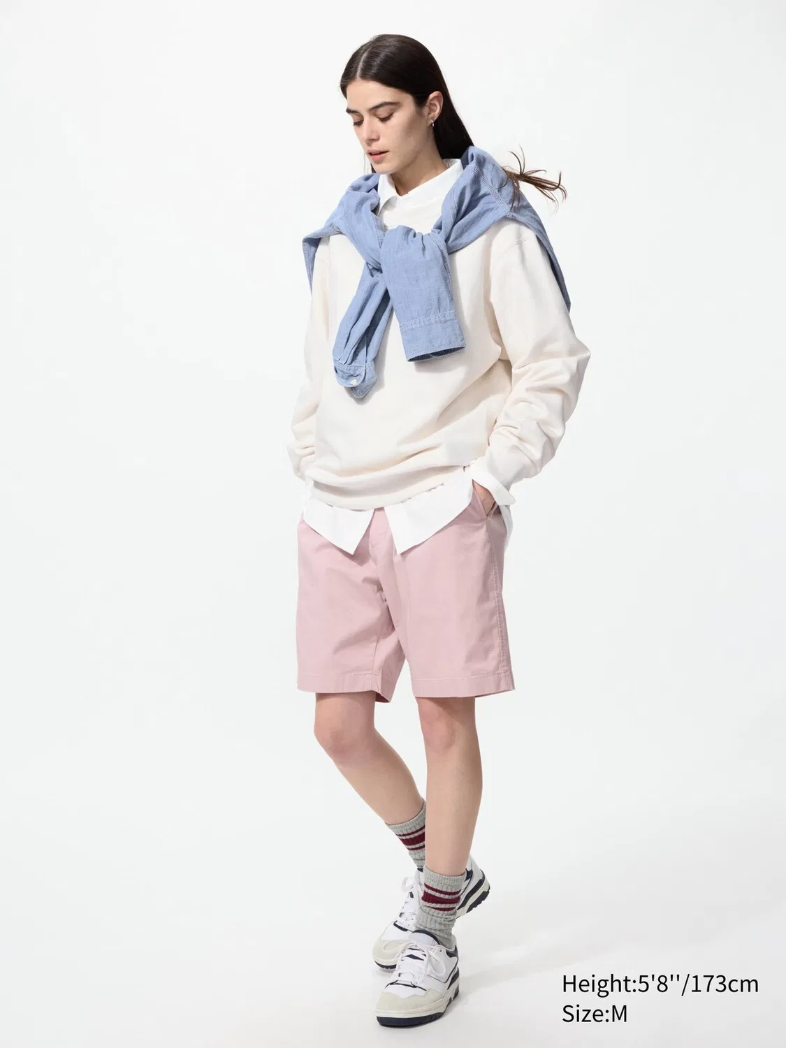 Шорты Uniqlo, эластичные, повседневные, бежевый — фото 2