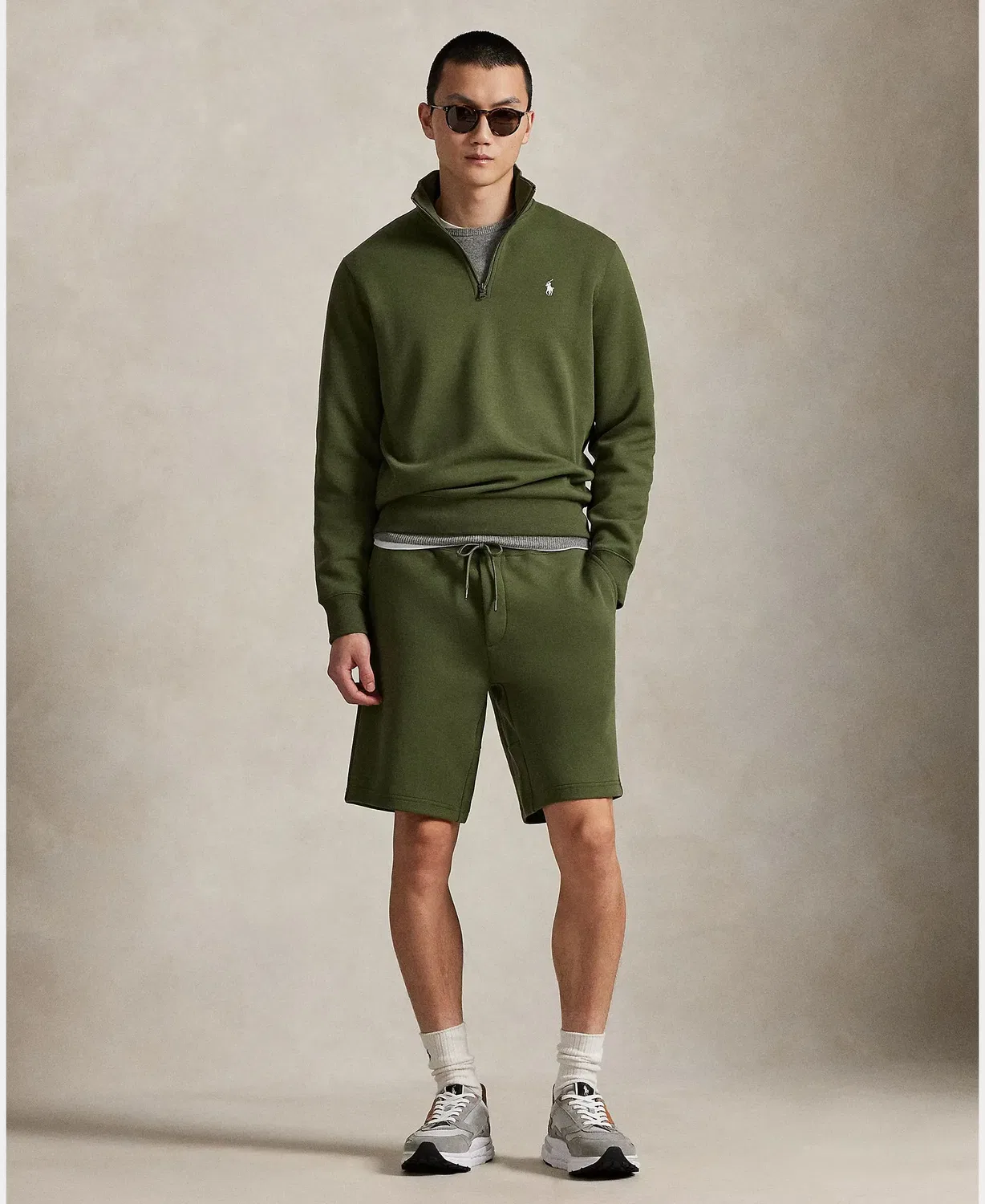 Мужские шорты из двойного трикотажа с конем Polo Ralph Lauren, Kaki