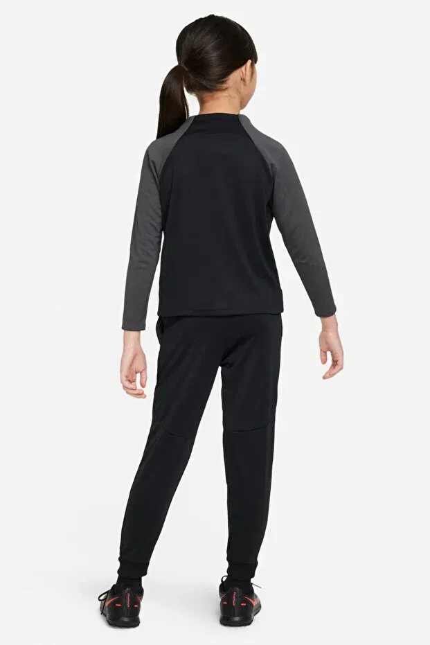 Детский спортивный комплект для девочек с длинным рукавом Dri-Fit academy pro tracksuit kids black tracksuit set Nike, Black - Gray — фото 2