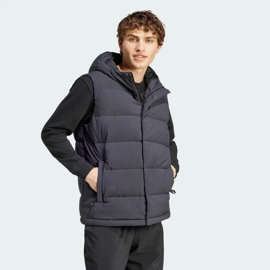 Мужская ветрозащитная куртка-жилет adidas HELIONIC VEST IX8113, Черный — фото 3