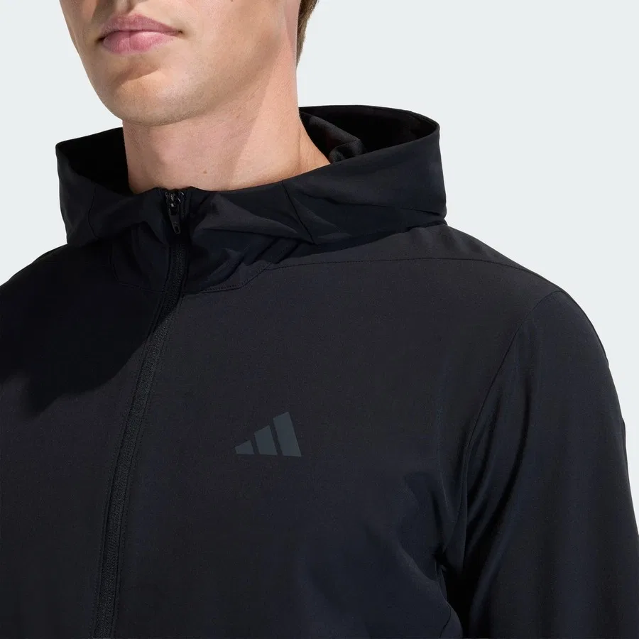 Худи с капюшоном и полной застежкой-молнией D4T Workout adidas, Черный — фото 4