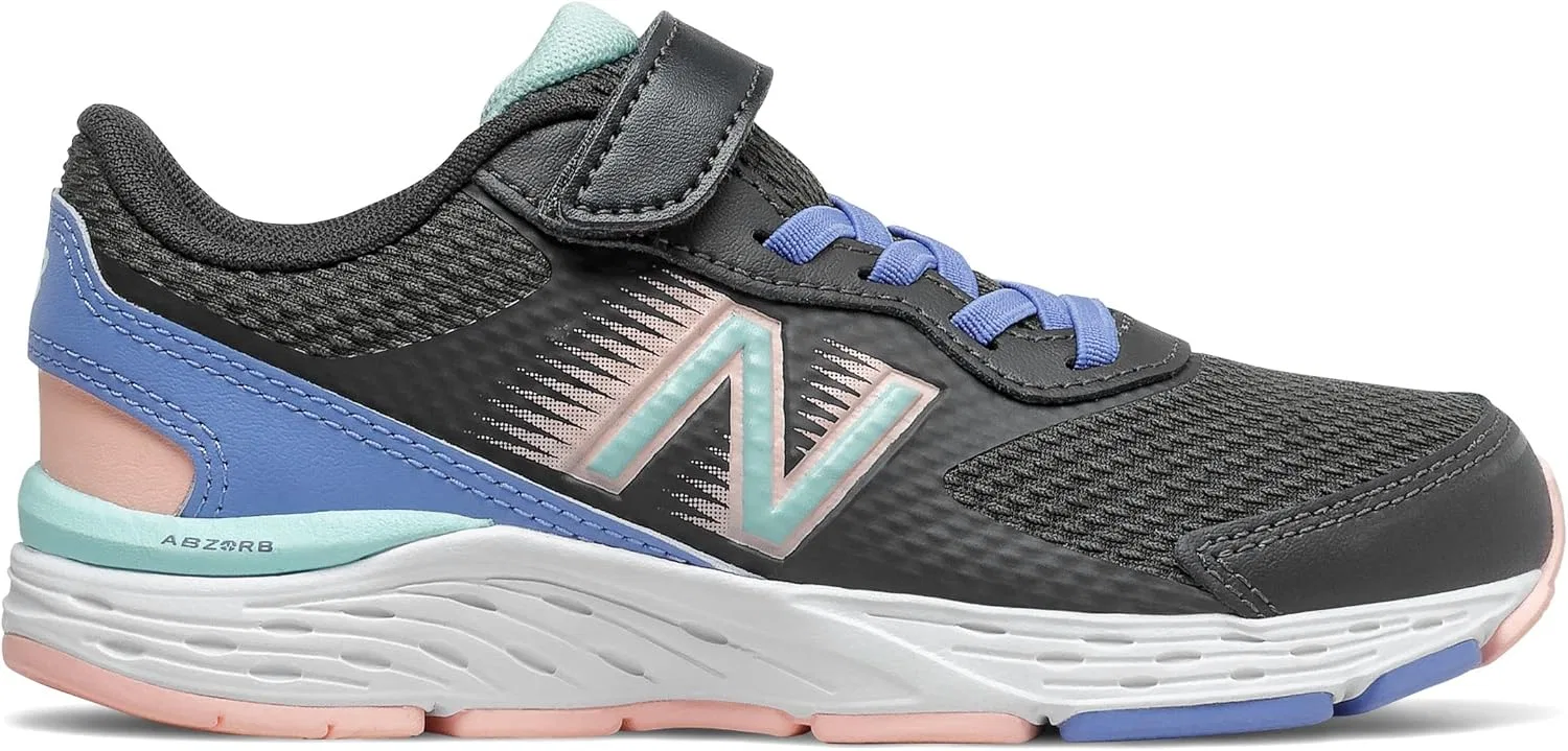 Детские кроссовки для девочек с липучкой 680 V6 New Balance, Phantom/Stellar Blue/Cloud Pink — фото 4