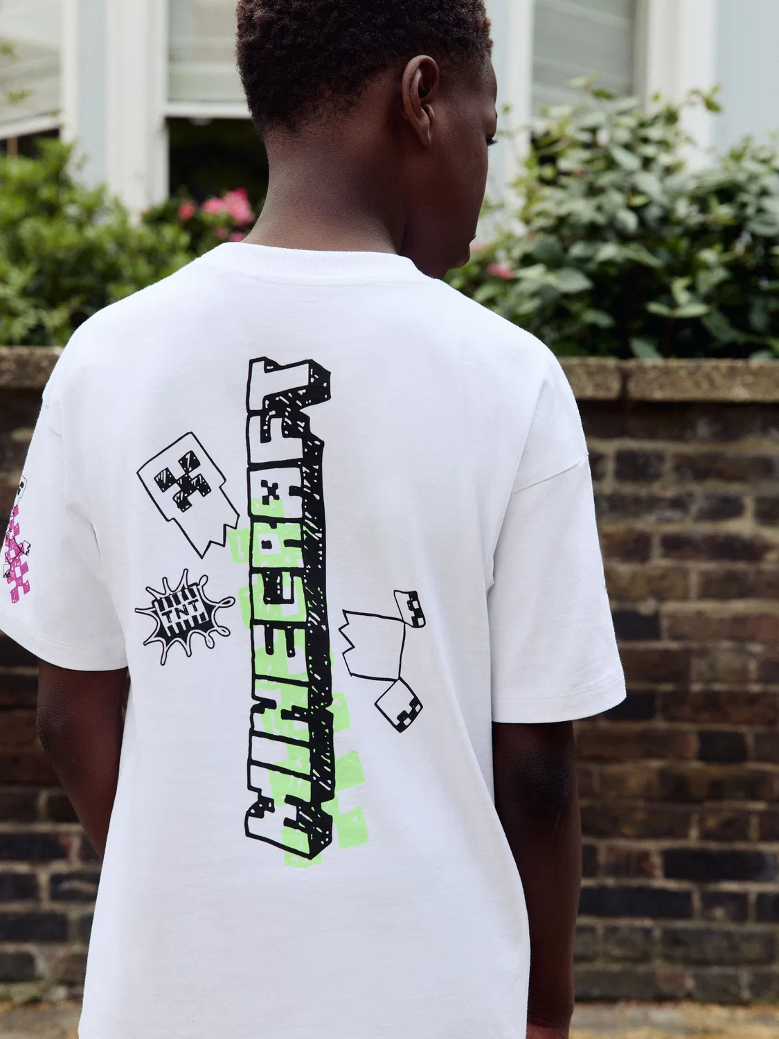 Футболка с принтом Creeper Minecraft Next, White Graffiti — фото 4