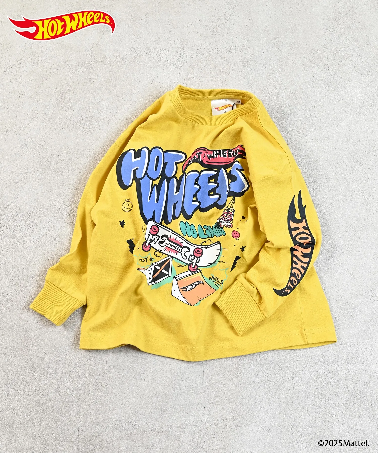 Детская футболка с принтом Hot Wheels MARKEY'S горчичного цвета — фото 3