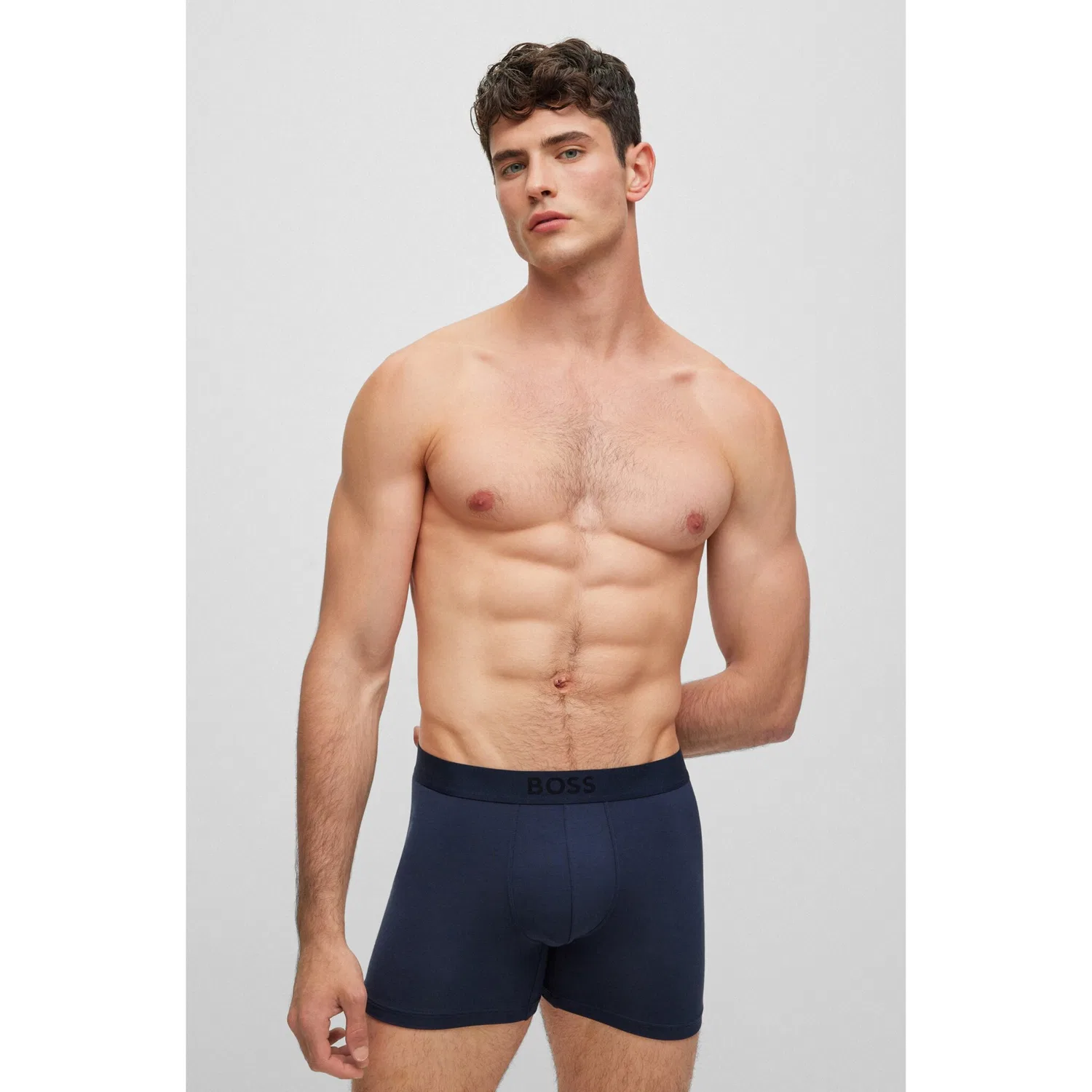 Мужские боксеры из модела с эластаном BOSS, Blue — фото 3