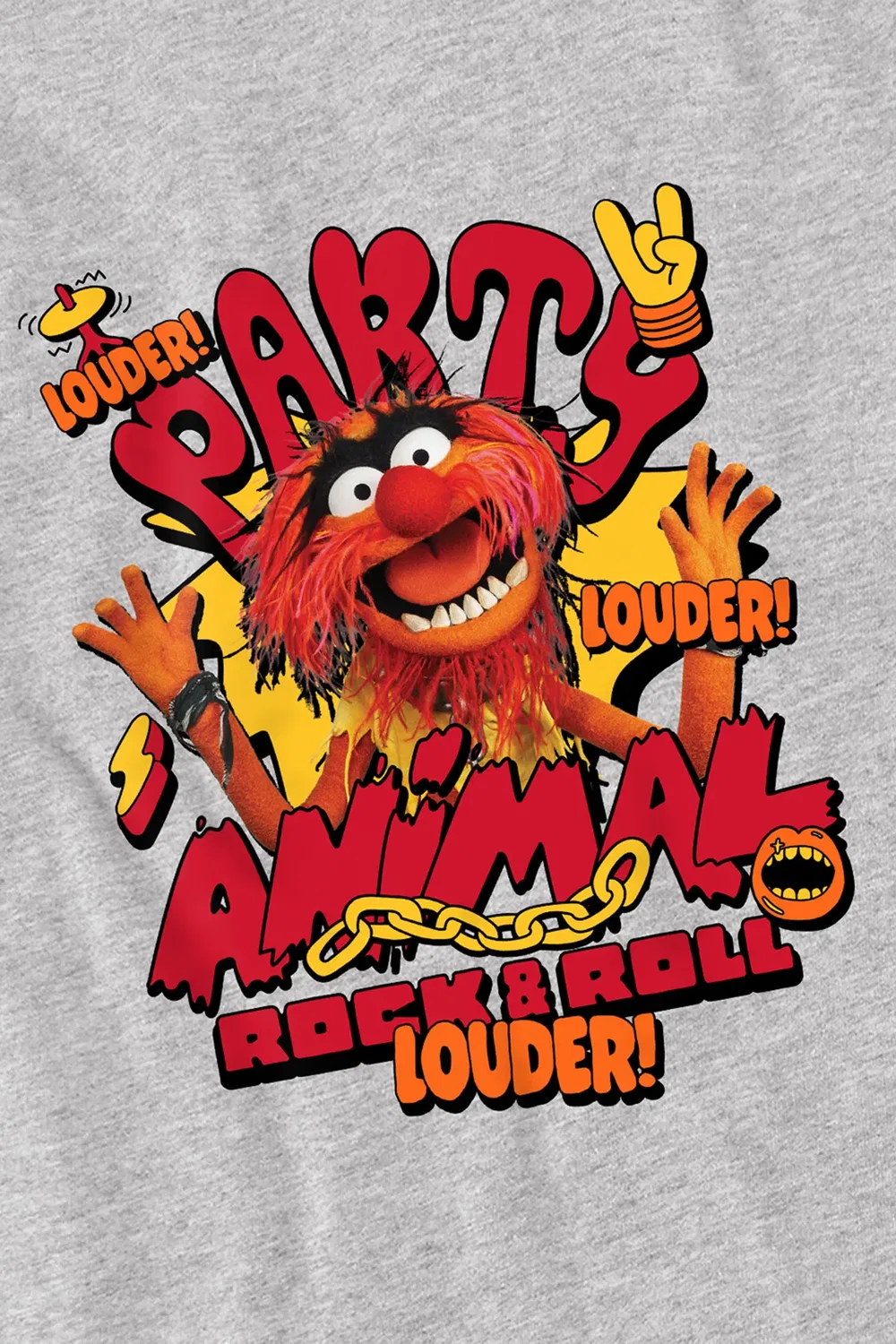 Детская футболка с принтом The Muppets Party Animal Disney, Athletic Heather — фото 2