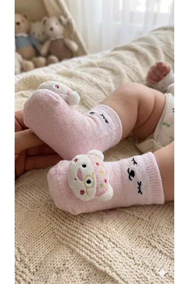 Детские носки для малышей с 3D фигурками животных Haanbebe, Kitty2 — фото 3