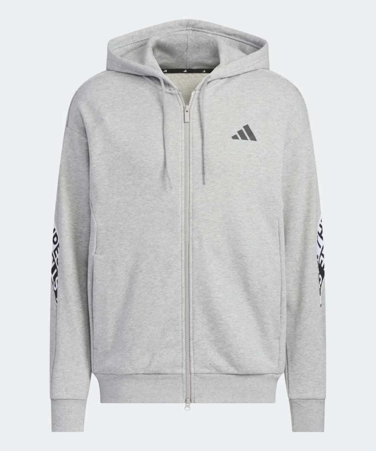 Мужская куртка-парка с капюшоном, свободного кроя, из плотного футера, Adidas, Grey — фото 4