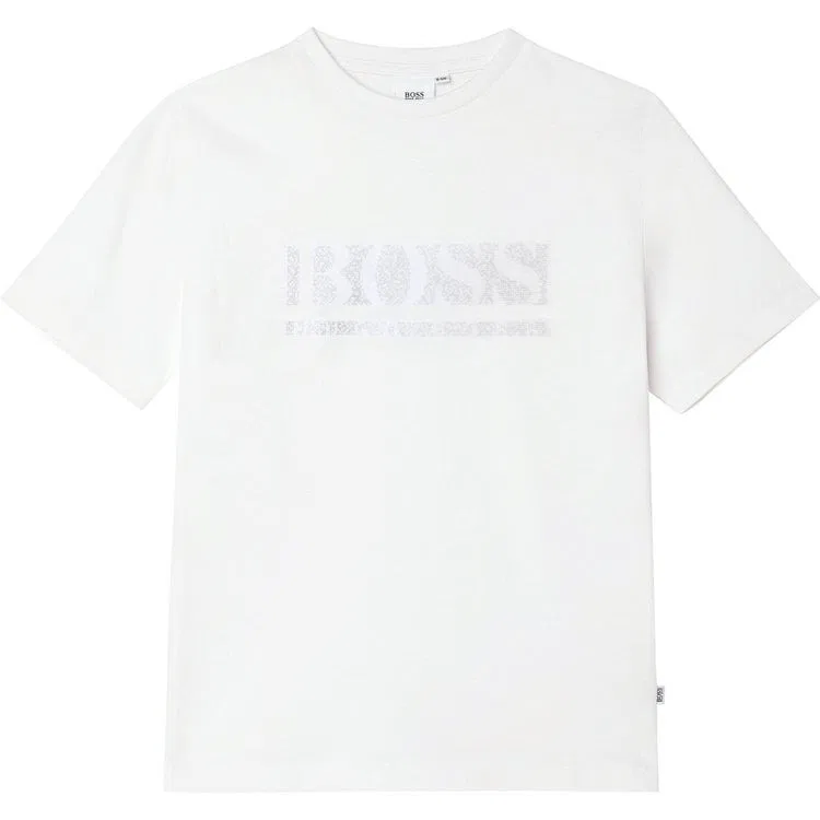 Футболка с принтом Pixel Hugo Boss, White