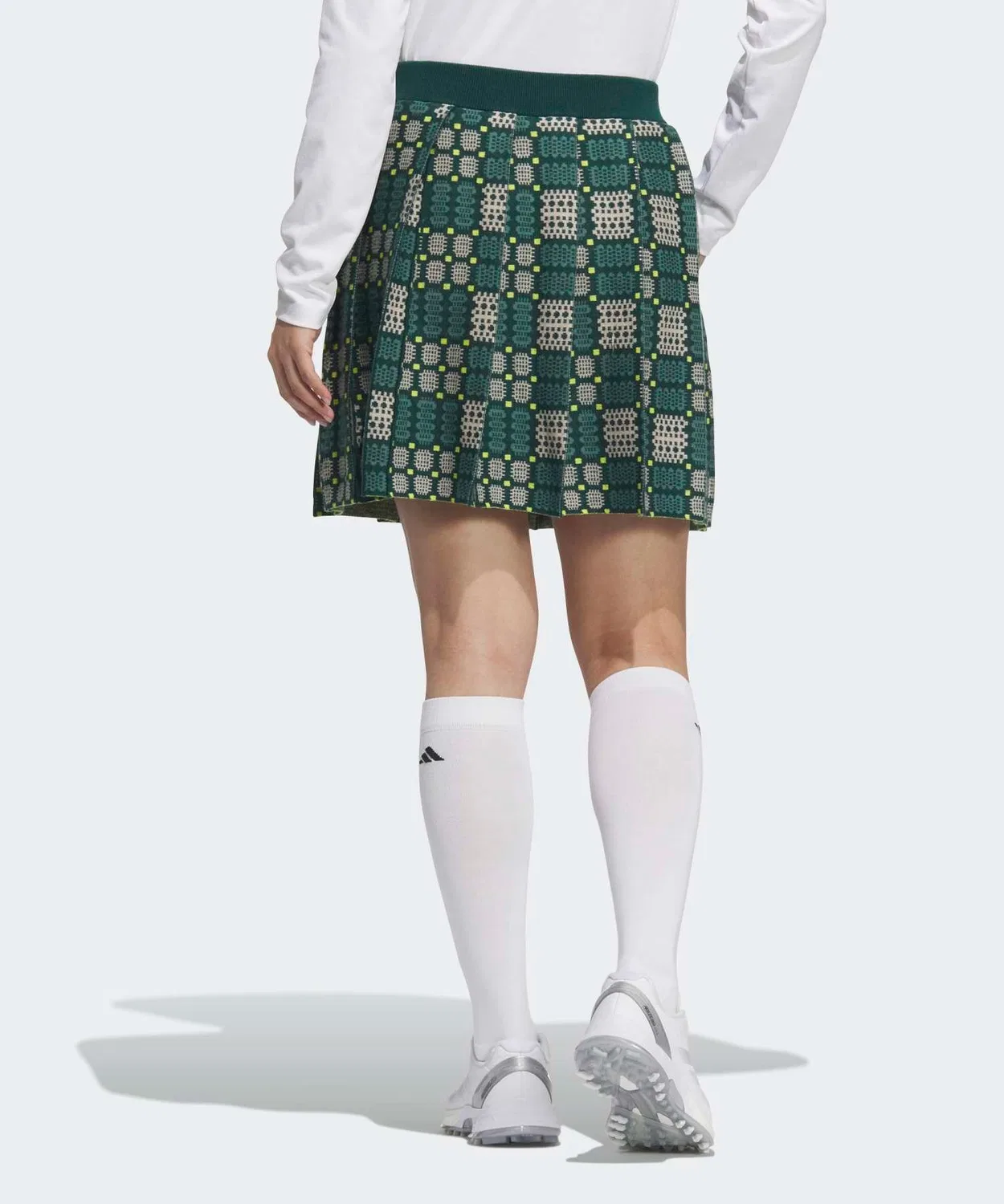 Женская плиссированная юбка из трикотажа Adidas Golf Green — фото 2