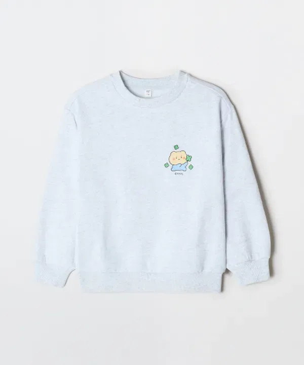 Детский спортивный костюм с начесом, Мангджин, Spao Kids, меланжевый серый — фото 2