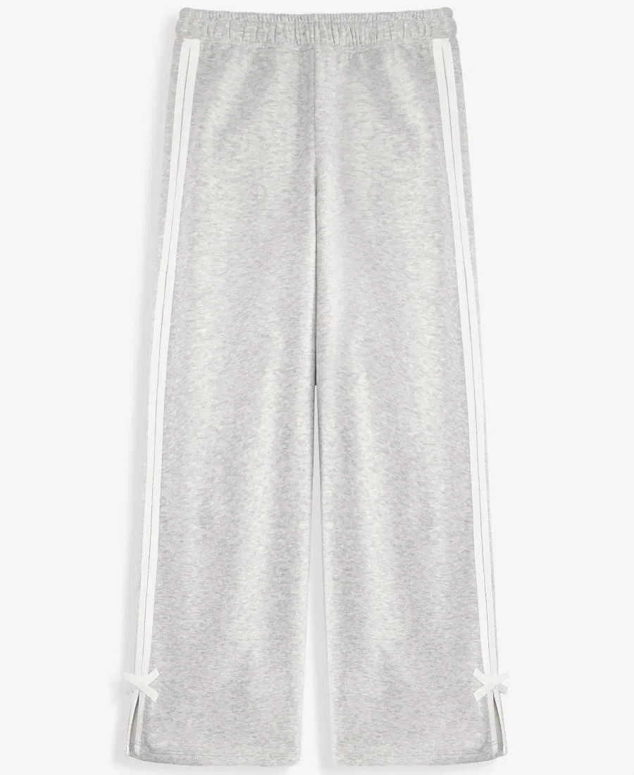 Штаны из флиса с бантами и боковыми лампасами Epic Threads, Light Heather Grey