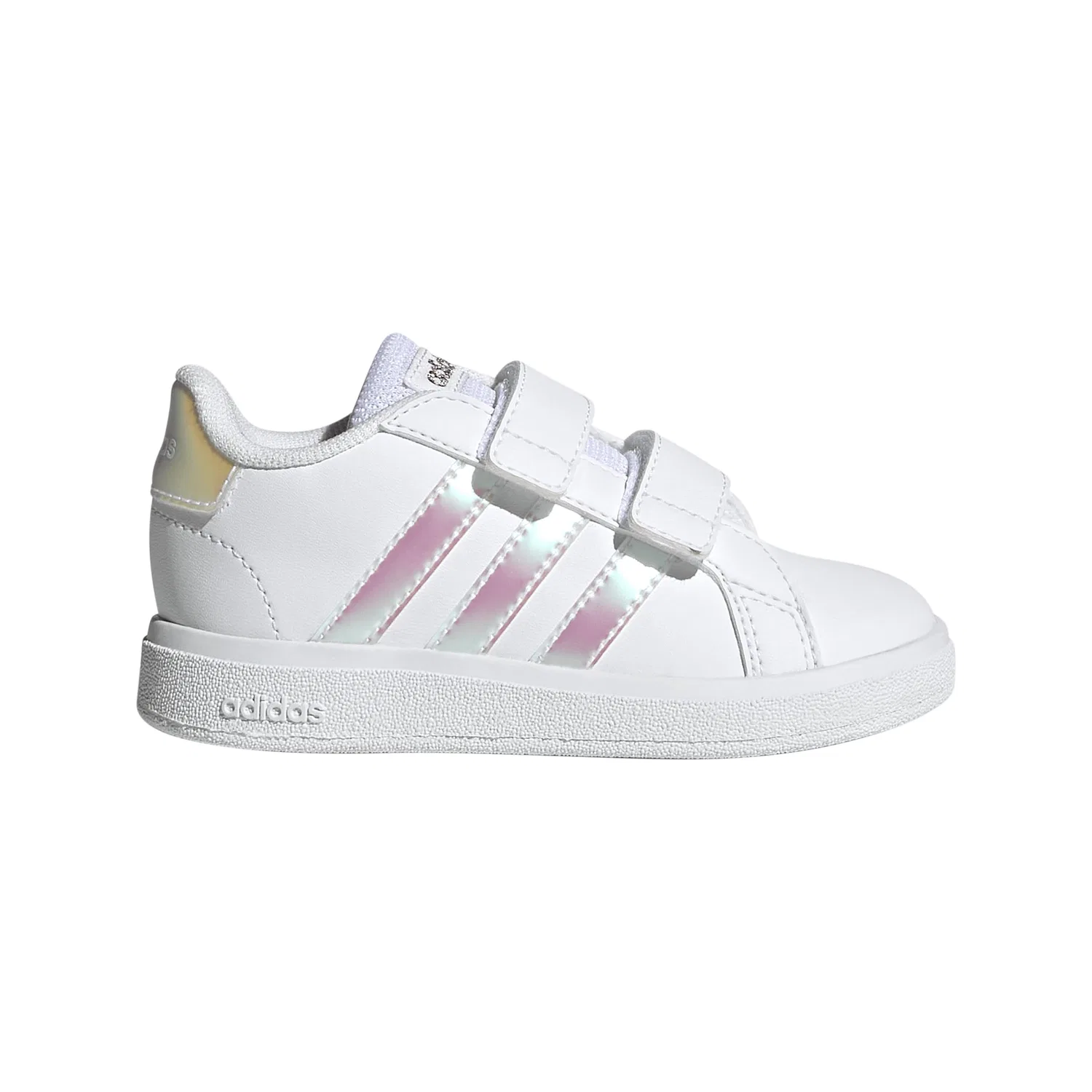 Детские кроссовки с принтом Grand Court 2.0 Hook & Loop Adidas, White Iridescent White