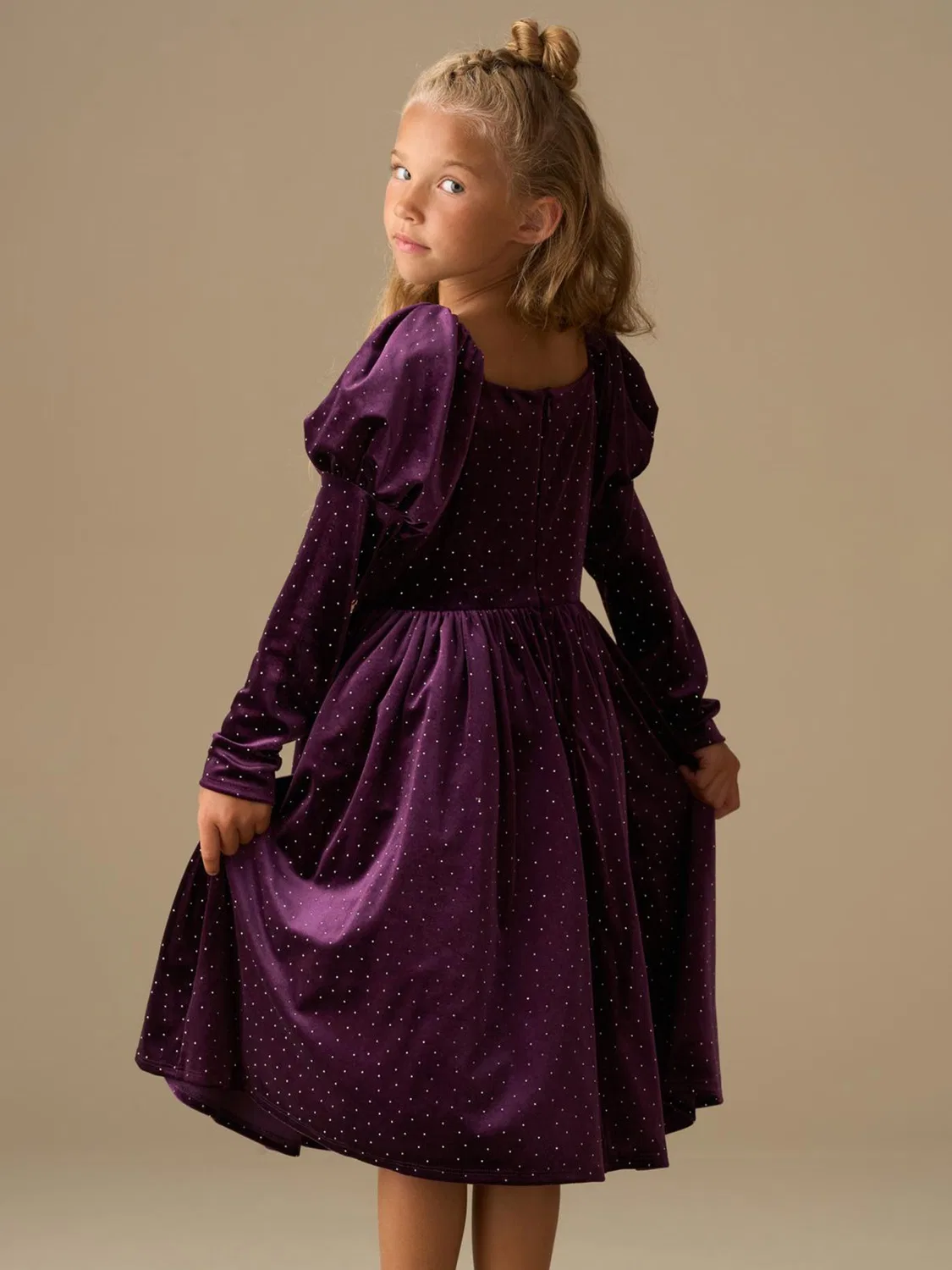 Платье вельветовое Angel & Rocket Purple Velvet Dress Angel & Rocket, фиолетовый — фото 3