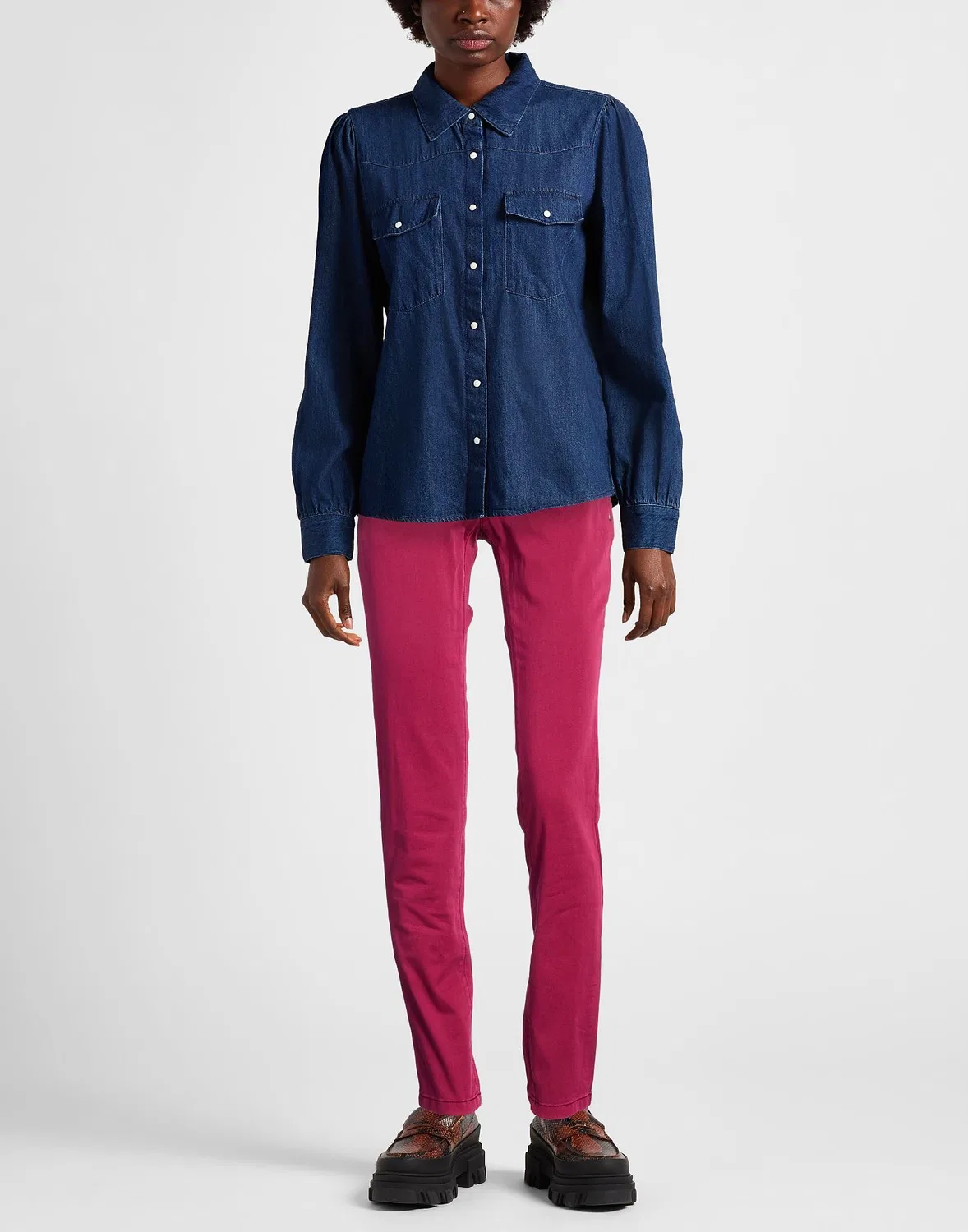 Женские брюки с заниженной талией Tommy Hilfiger, бордовый — фото 2