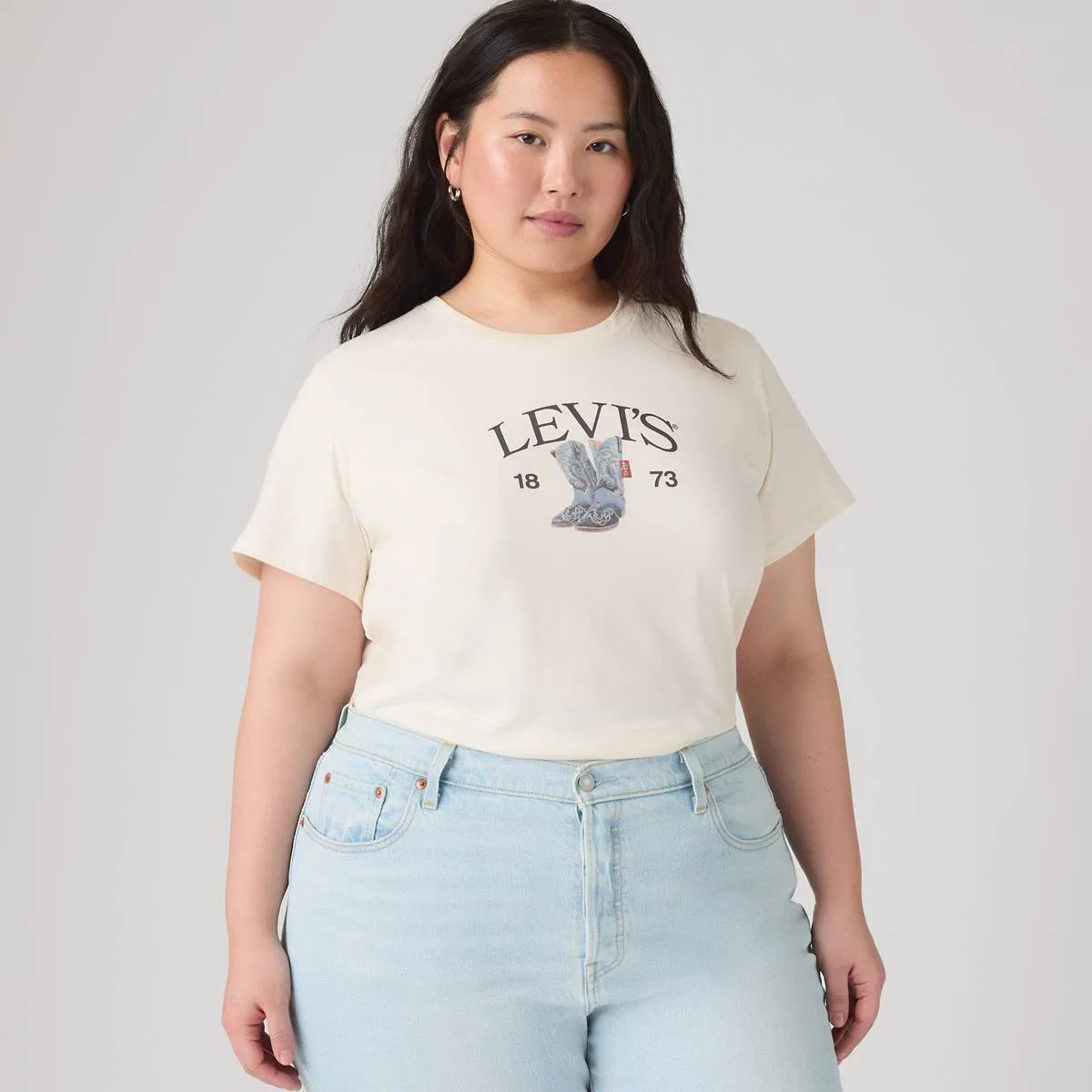 Идеальная футболка (большого размера) Levi's, Levi'S Denim Boots Egret - White