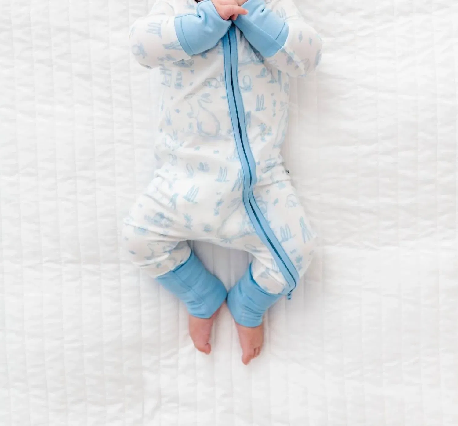 Детский боди-комбинезон с принтом Bunny Toile Birdie Bean, Blue White