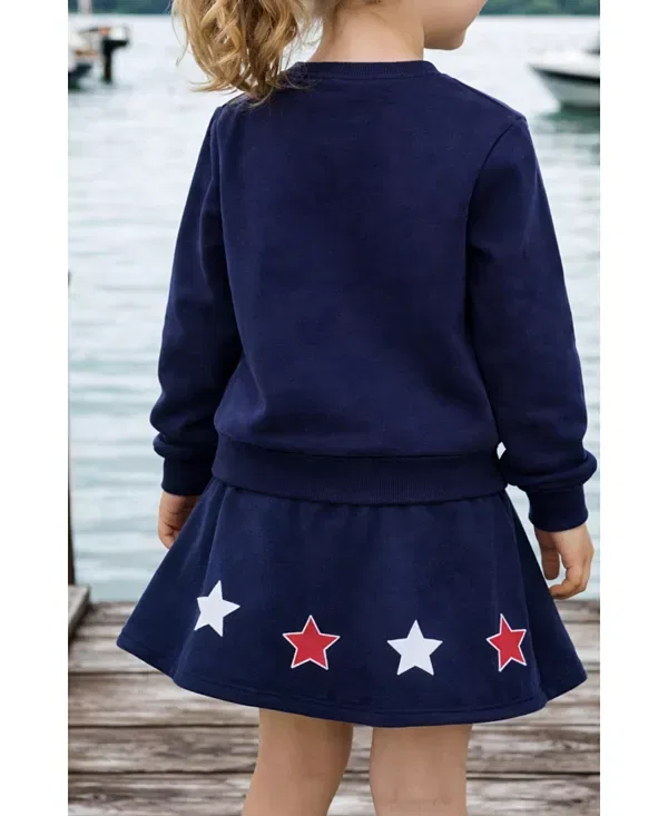 Детская юбка-шорты с бантом Americana Bits & Bows, Navy Blue — фото 3