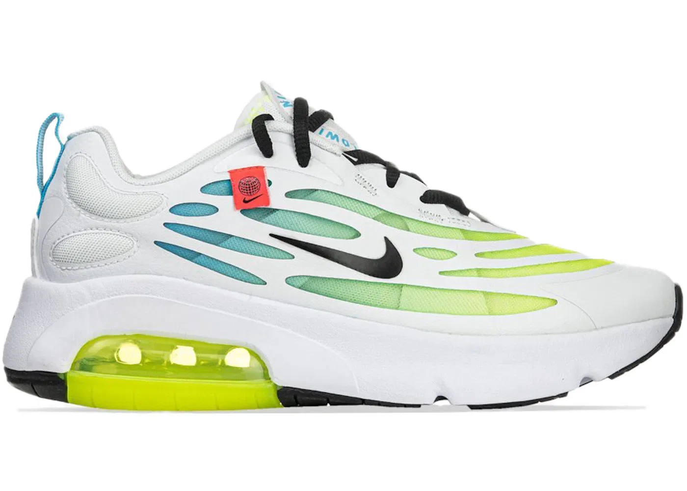 Детские кроссовки для мальчиков с сетчатым верхом Nike Air Max Exosense SE Worldwide Pack (GS), White/Volt/Black/Blue Fury