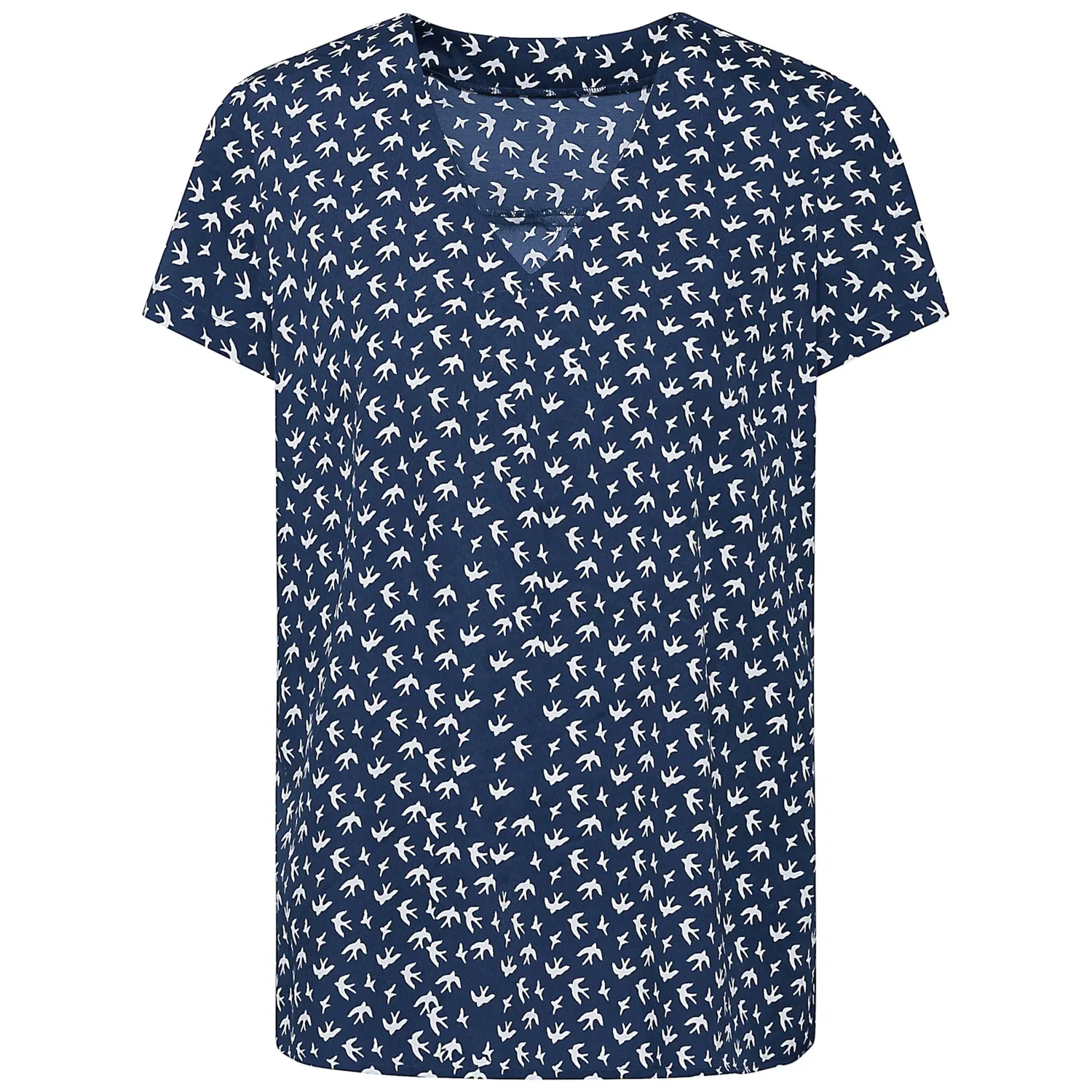 Женская блуза с принтом ласточек Classic Basics, Navy Blue Multicolor — фото 4