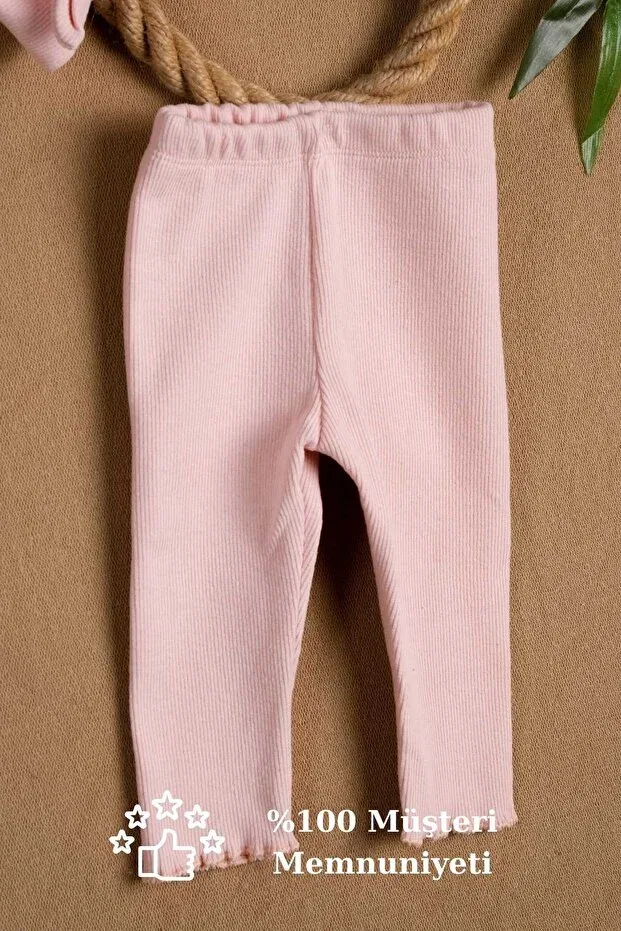 Детские леггинсы для девочек хлопковые комплект 2 шт Lamonde, Pink — фото 4