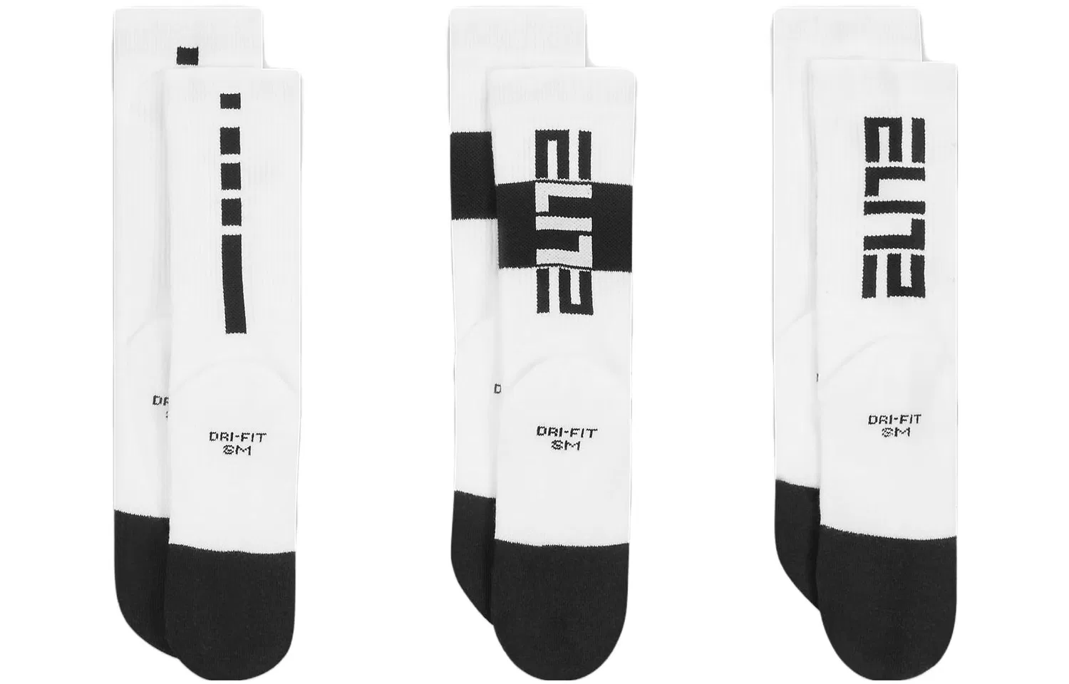 Детские носки баскетбольные, комплект из 3 пар, Nike, Black White — фото 3