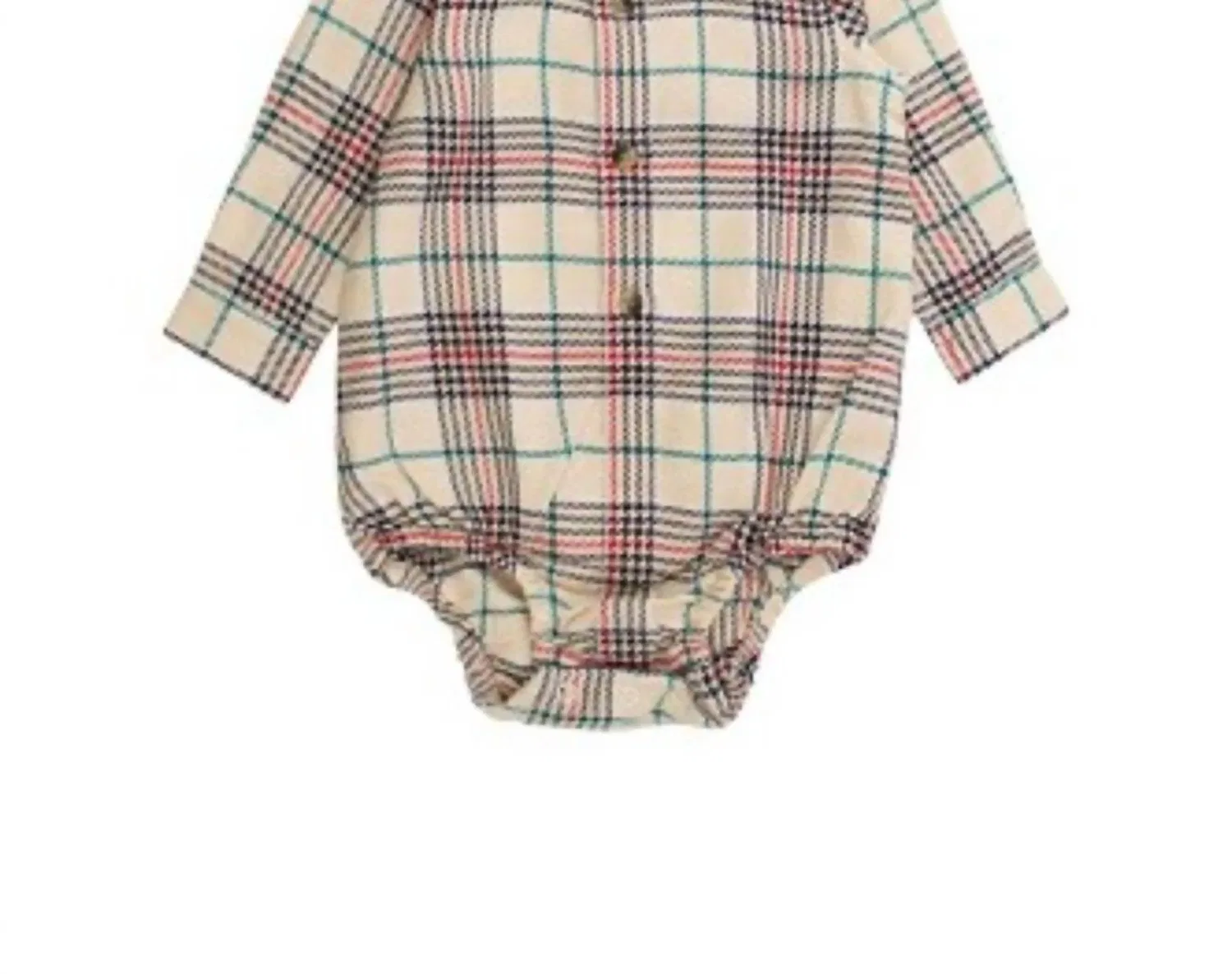 Детский боди-комбинезон с длинным рукавом на пуговицах Tannen Plaid RuffleButts, Tannen Plaid