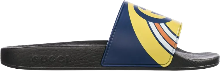 Сандалии Gucci Pursuit Logo Slides Gold Navy, злолото — фото 2