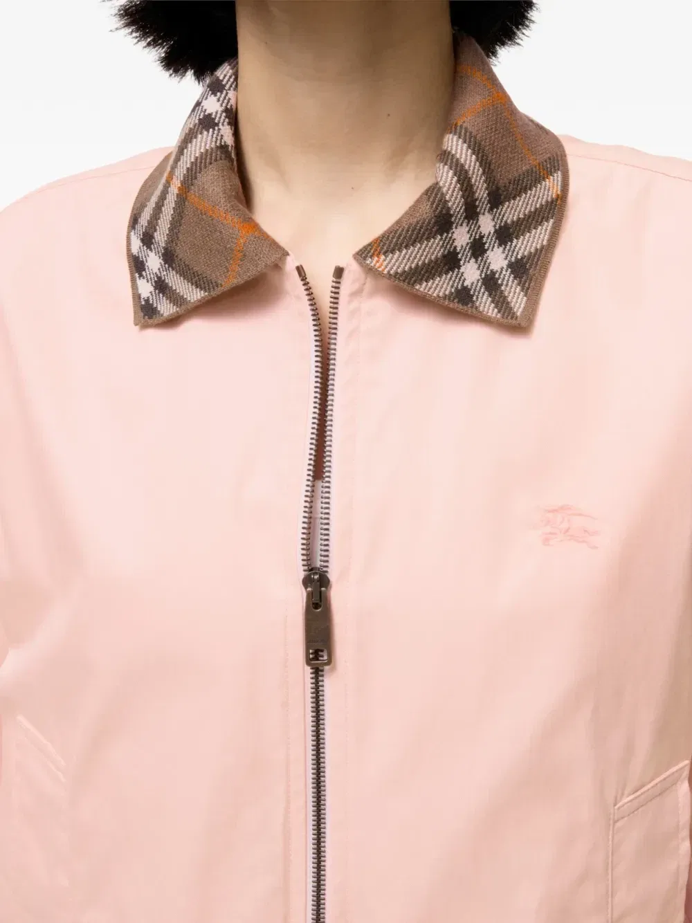 Укороченный бомбер Tropical Gabardine Hayfield Burberry, розовый — фото 4