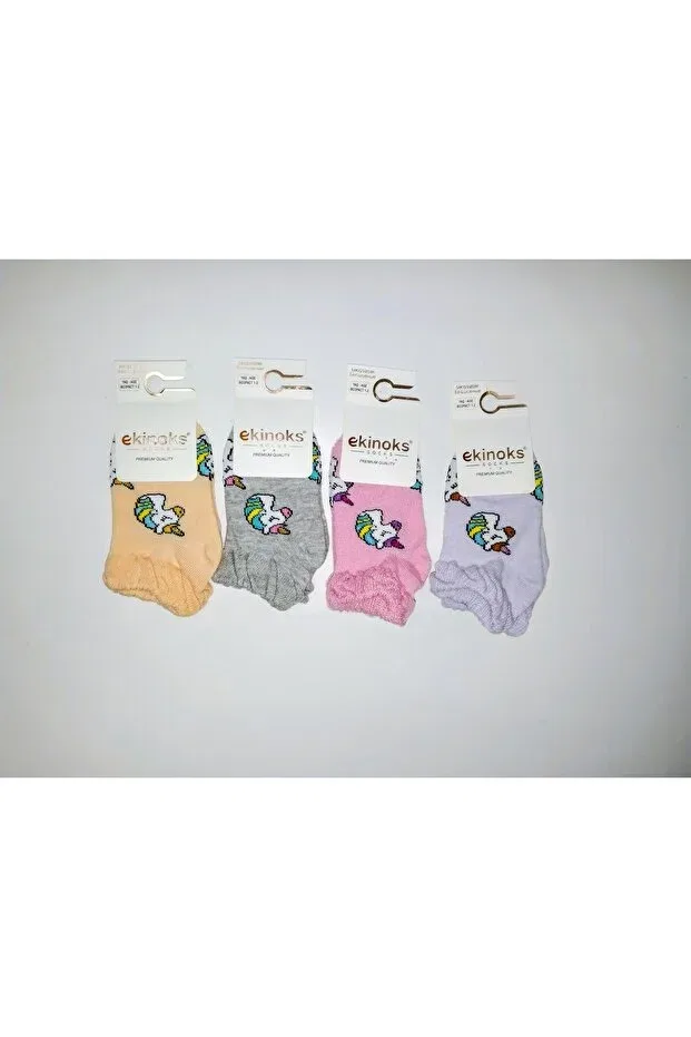 Детские носки с принтом Pack of 4 colorful assorted seamless unicorn patterned baby socks for 1-2 year olds /cotton/booties socks Ekinoks Socks, Multicolor — фото 2