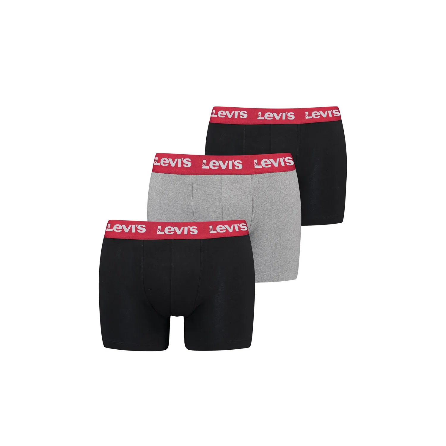 Мужские боксеры с логотипом Levi's, Black/Light Grey/Red