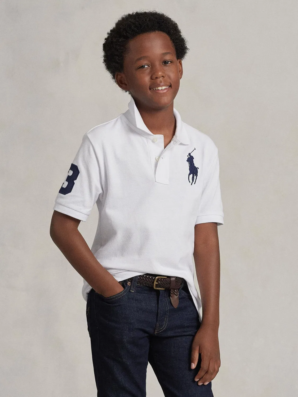 Поло, с логотипом Polo Ralph Lauren, белый