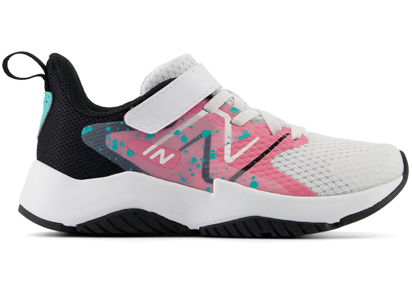 Детские кроссовки для бега New Balance Rave Run v2 Bungee Lace, White Real Pink Black