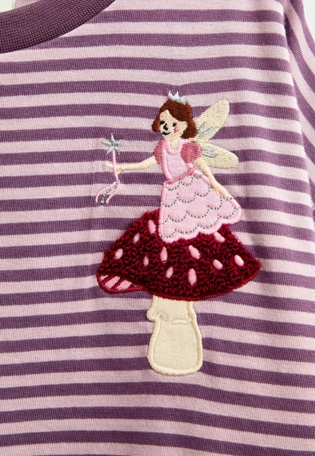 Полосатая блузка - блузка с длинными рукавами Jojo Maman Bébé, Plum Purple Fairy — фото 3
