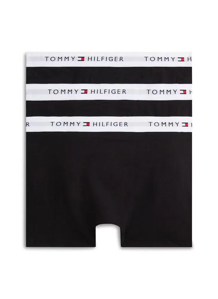 Трусы-боксеры с логотипом, комплект из 3 штук, Tommy Hilfiger, черный — фото 2