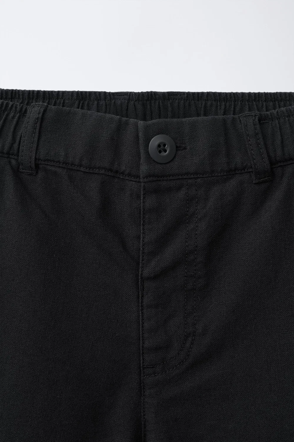 Хлопковые и льняные бермудские шорты ZARA, Black — фото 3