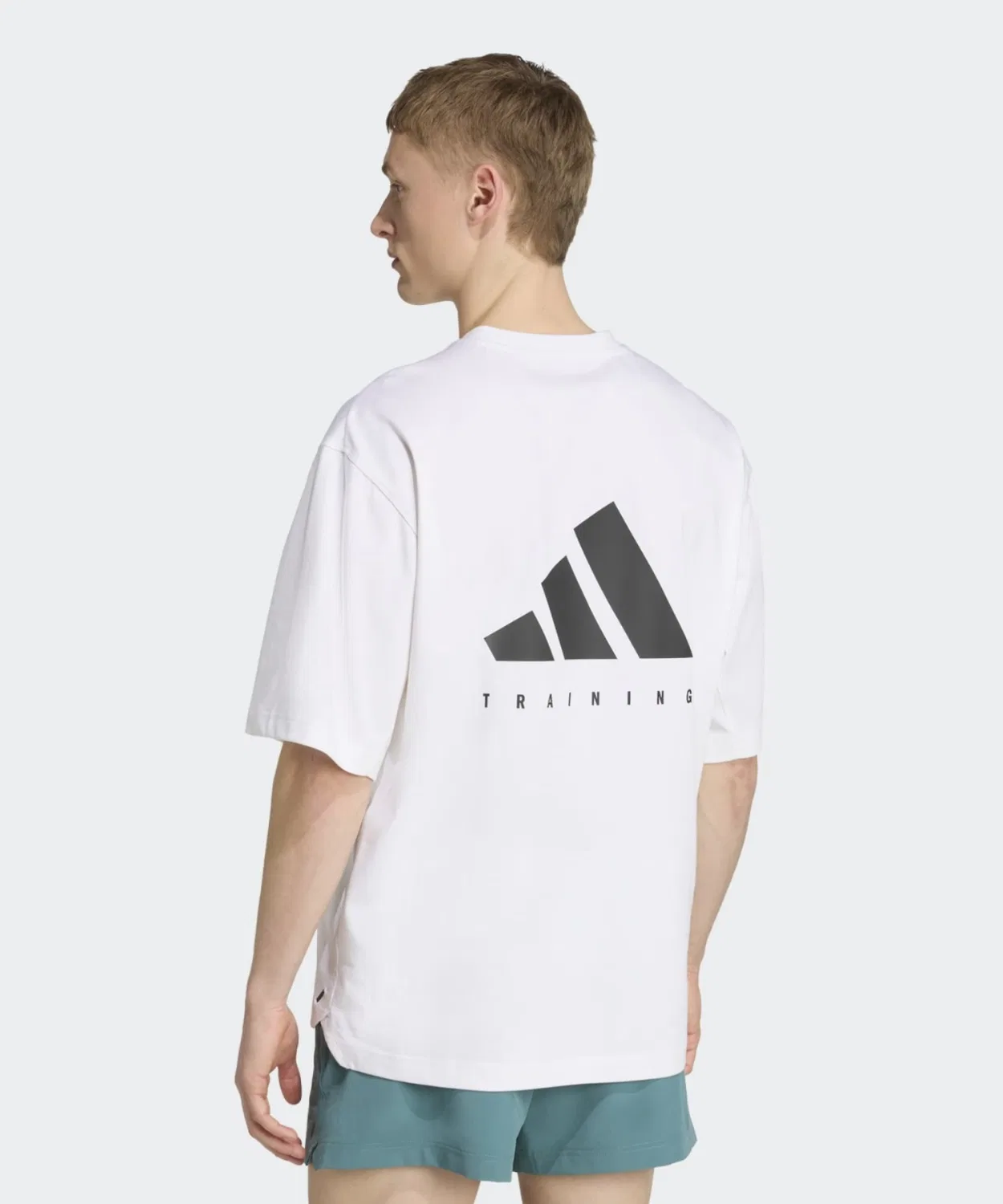 Мужская футболка оверсайз с коротким рукавом Power Adidas, Белый — фото 2