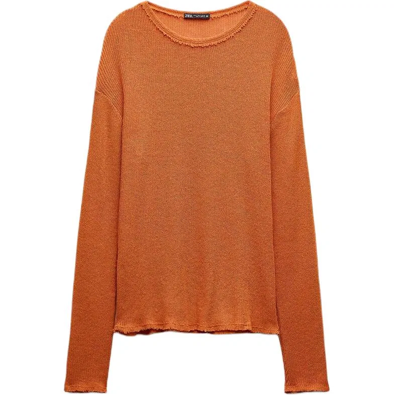 Женский свитер с круглым вырезом Reddish Umber ZARA