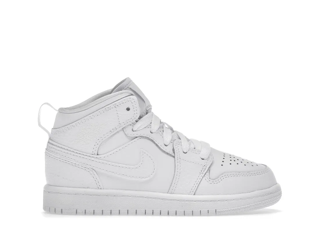 Детские кроссовки для мальчиков белые Jordan 1 Mid Jordan, White White White