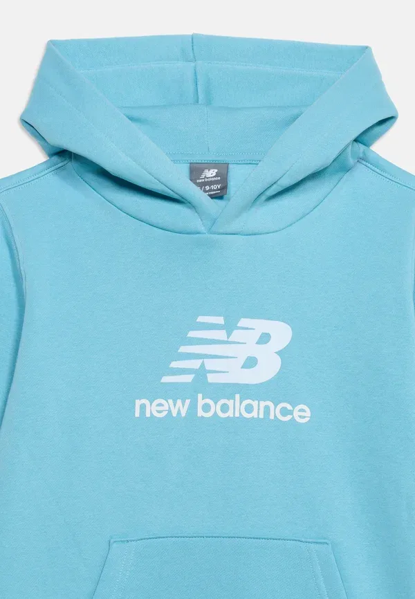Худи с принтом Stacked logo hoodie unisex New Balance, Taffy Blue, голубой — фото 3