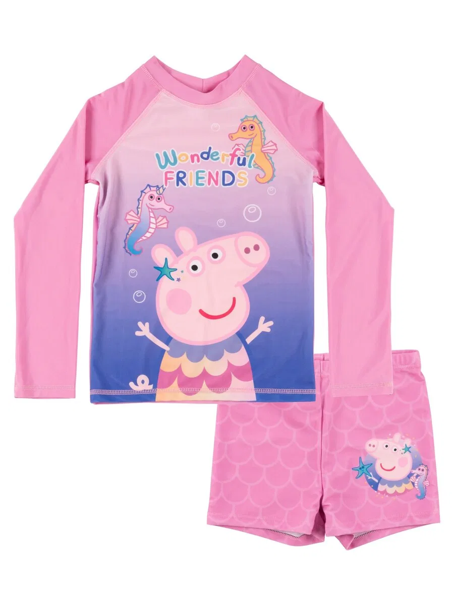 Спортивный купальник «Свинка Пеппа» розового цвета Peppa Pig