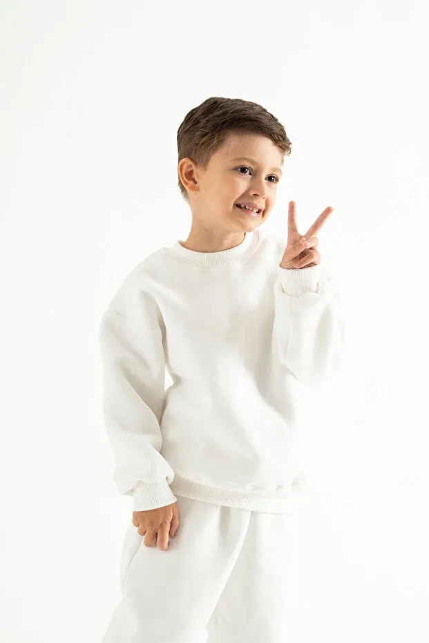 Детские свитшот для девочек оверсайз C.C.L. Coccolin Kids Baby Clup, White — фото 2
