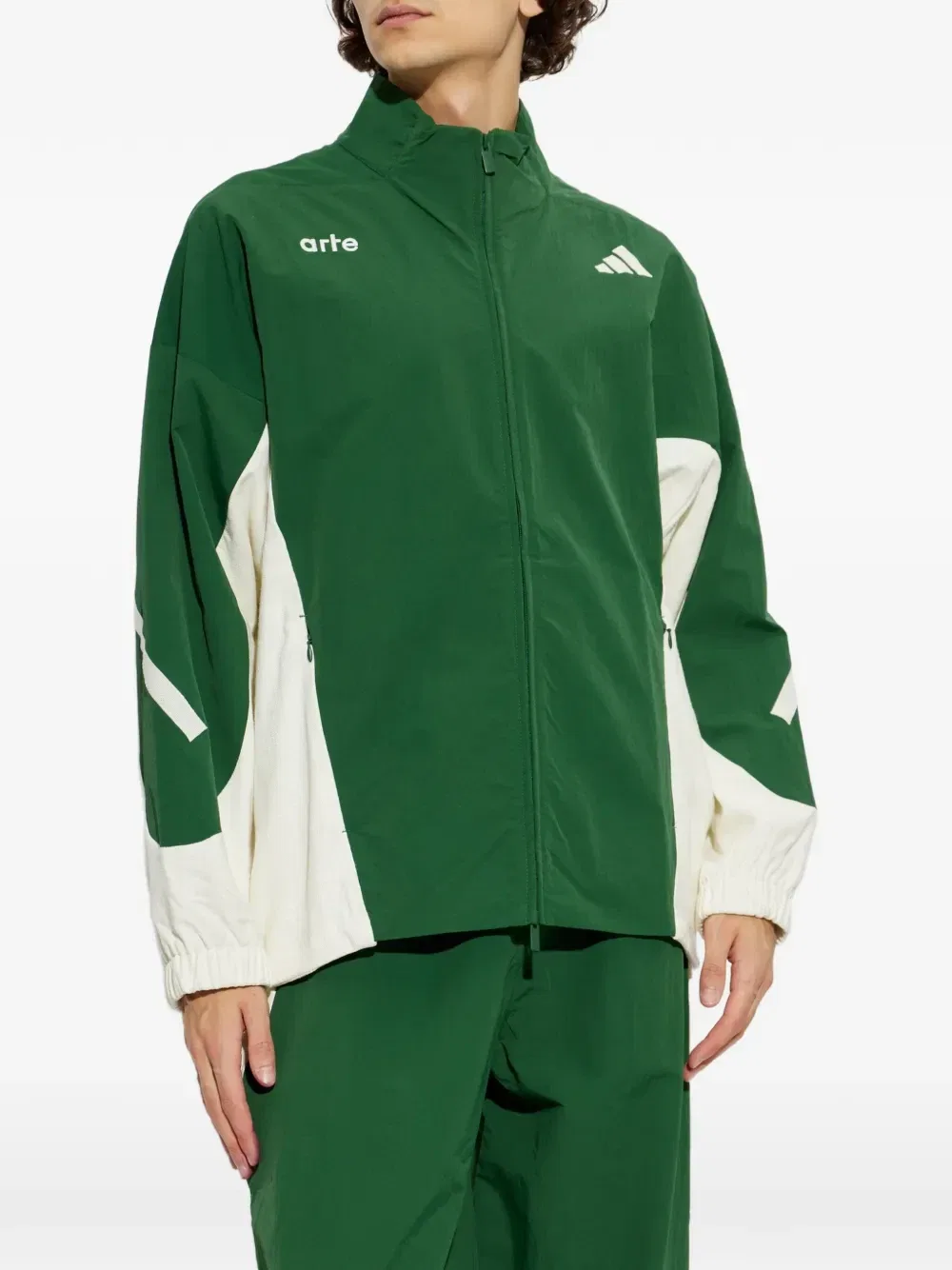 Толстовка на молнии с логотипом из коллаборации с Arte Antwerp adidas, зеленый — фото 3
