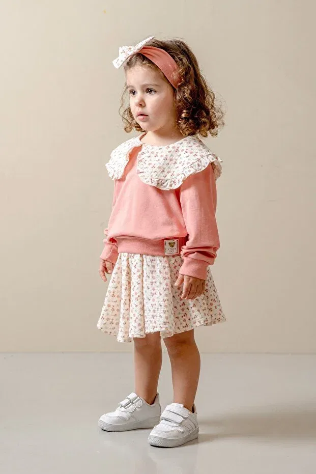 Детский комплект для девочек с цветочным принтом Glam Jnf Kids, Candy Pink — фото 4
