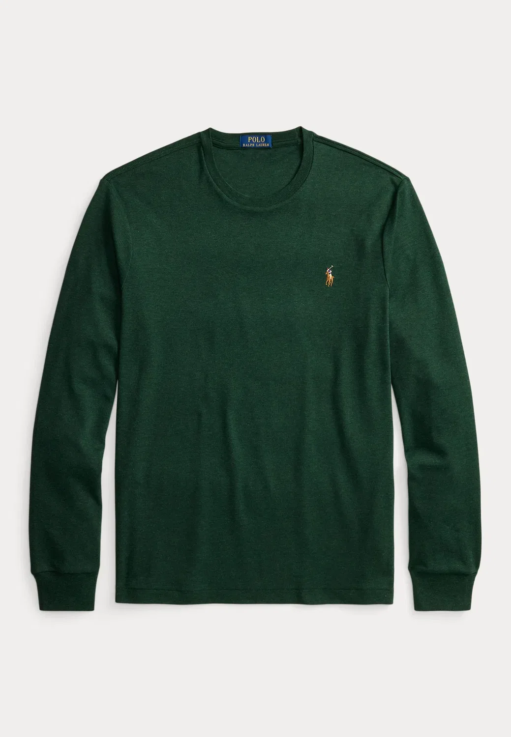 Облегающая футболка из мягкого хлопка с длинными рукавами Polo Ralph Lauren, Scotch Pine Heather — фото 4