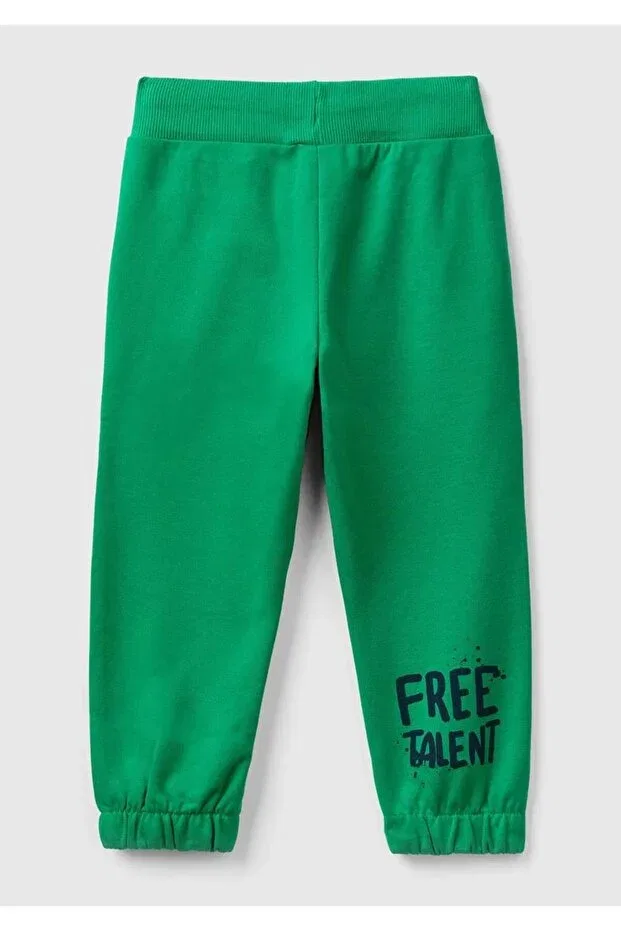 Детские спортивные штаны для мальчиков с эластичным манжетом United Colors Of Benetton, Green — фото 2