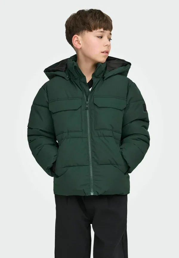 Куртка зимняя, ветрозащитная, Osjelijah Only & Sons Junior, Darkest Spruce
